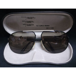 Vintage Marcolin 145 Black Silver Pilot Sunglasses Italy Metal Frames 64014
